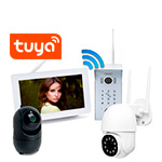 Беспроводной комплект домофона SkyNet 700-Tuya (1+1+1) + 2 камеры для улицы и помещения