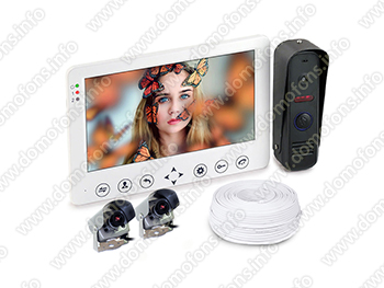 Комплект видеодомофон HDcom W715 и две аналоговые мини камеры